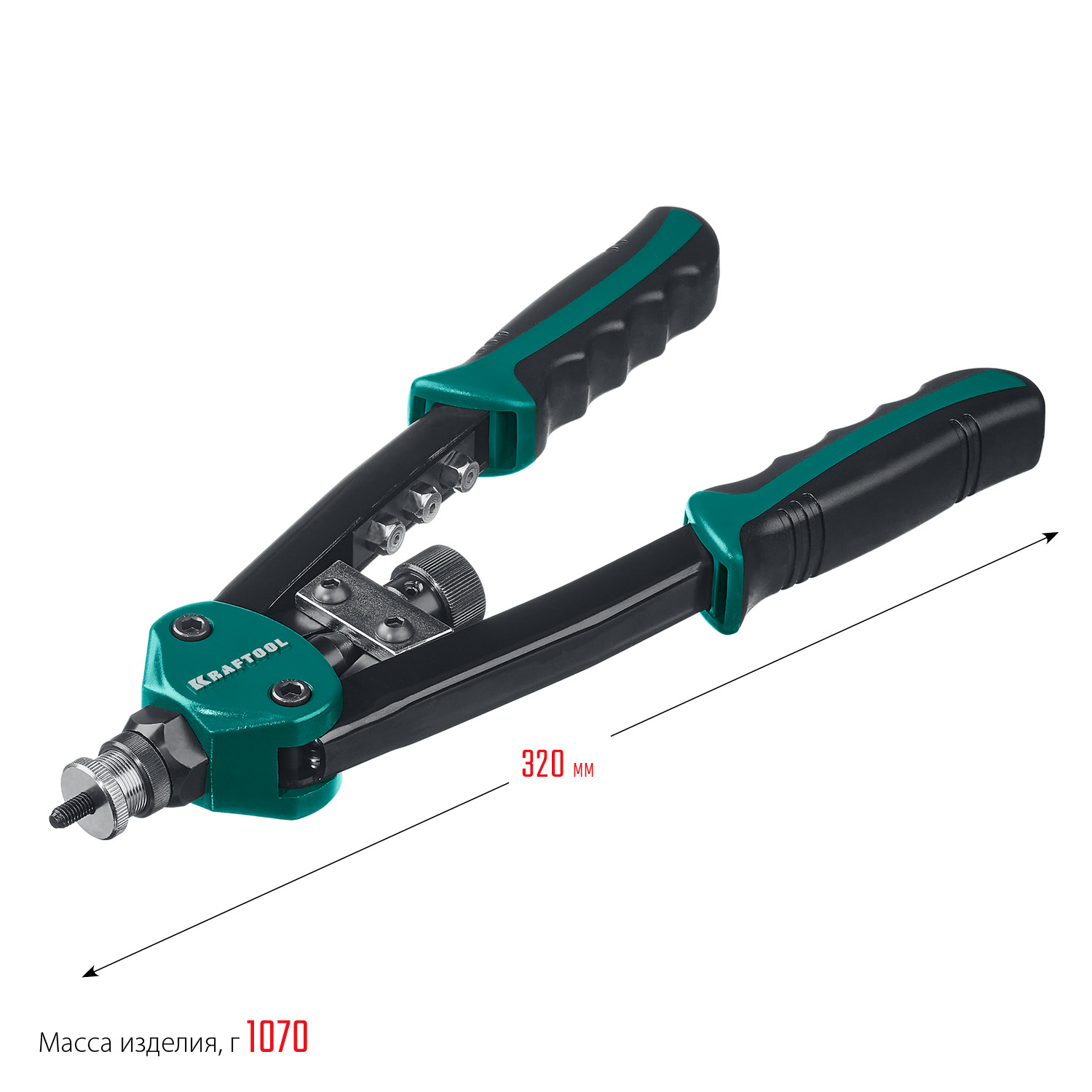KRAFTOOL Combo2-M10, 2 вида заклёпок, комбинированный двуручный заклепочник в кейсе (31181) — фото 10