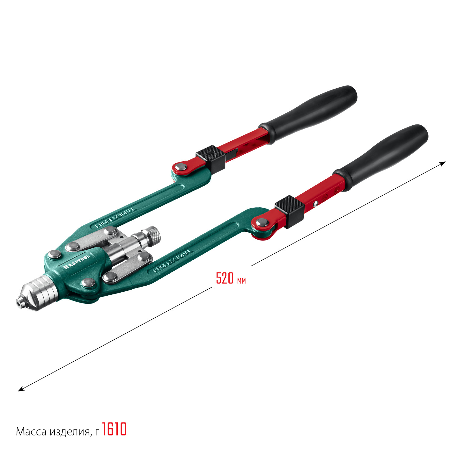 KRAFTOOL Combo3-M12, 3 вида заклёпок, комбинированный складной заклепочник в кейсе (31182) — фото 10