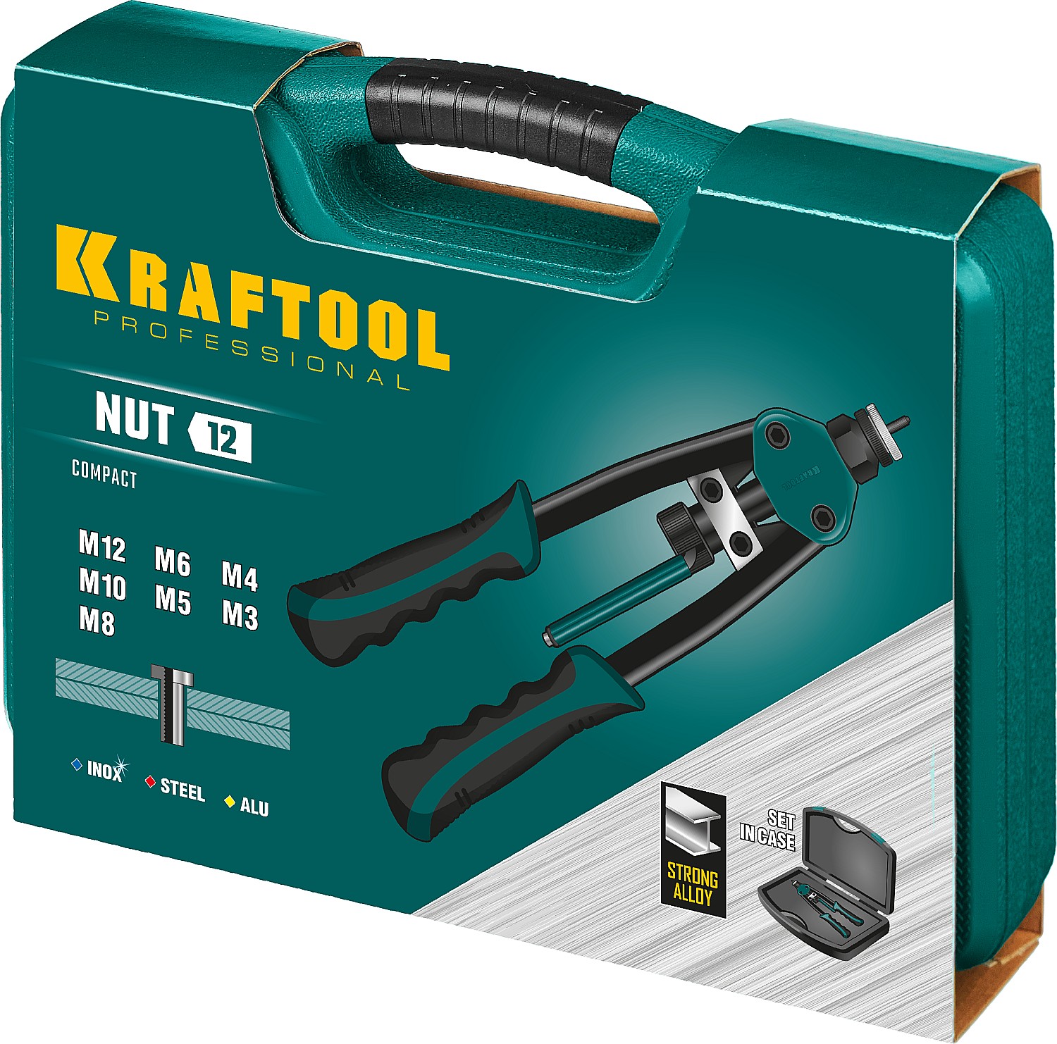 KRAFTOOL NUT-12, М3 - М12, 380 мм, резьбовой двуручный заклепочник в кейсе (31183) — фото 9