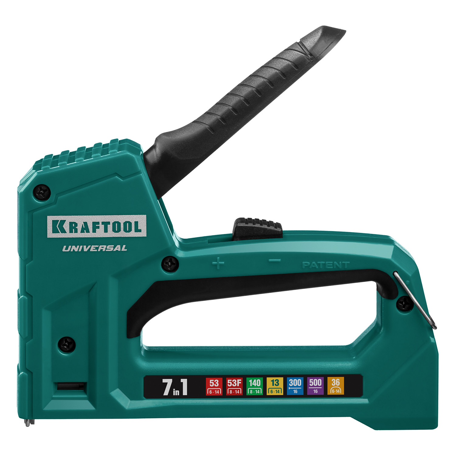 KRAFTOOL Universal, 7-в-1: 53 (A/10/JT21) 23GA (6 - 14 мм)/140 (G/11/57) 20GA (8 - 14 мм)/13/53F/36/500, универсальный легкий степлер (31524) — фото 7