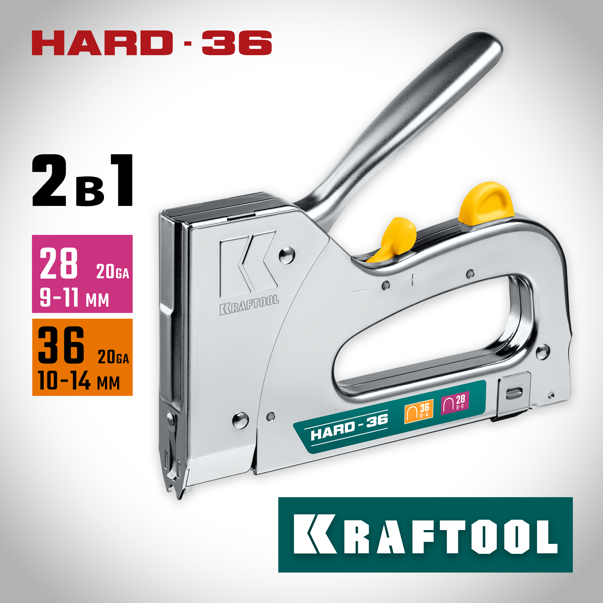 KRAFTOOL EXTREM 36, тип 36 (L) калибр 20GA (10 - 14 мм)/28, кабельный рессорный степлер (3186) — фото 2