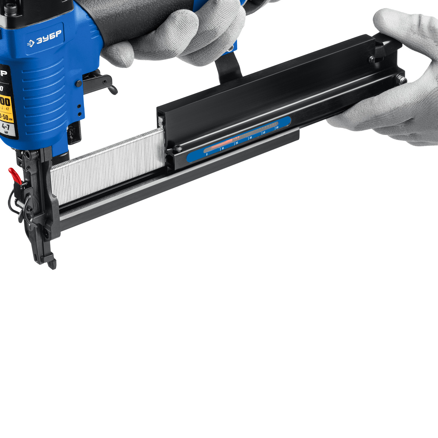 ЗУБР Т55/300, пневматический нейлер-степлер 18Ga 2-в-1: для скоб тип 55 и гвоздей тип 300, Профессионал (31937) — фото 8