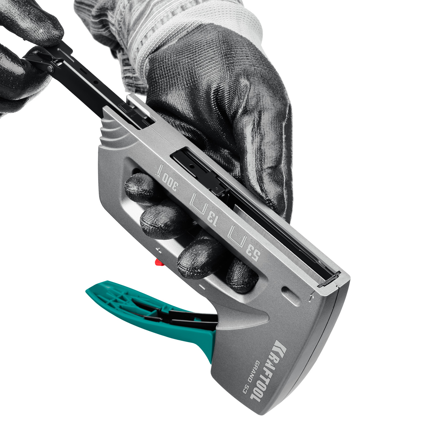 KRAFTOOL GRAND-53, тип 53 (A/10/JT21) 23GA (6 - 16 мм)/13/300, алюминиевый рессорный степлер (3193) — фото 11