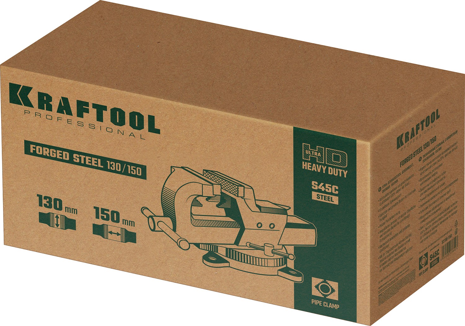 KRAFTOOL FORGE--130/150, с регулировкой компенсации люфта, кованые стальные тиски (32700-150) — фото 13
