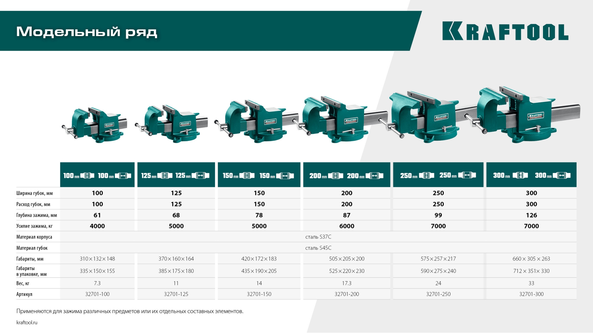 KRAFTOOL STEEL, 300 мм, стальные слесарные тиски (32701-300) — фото 12
