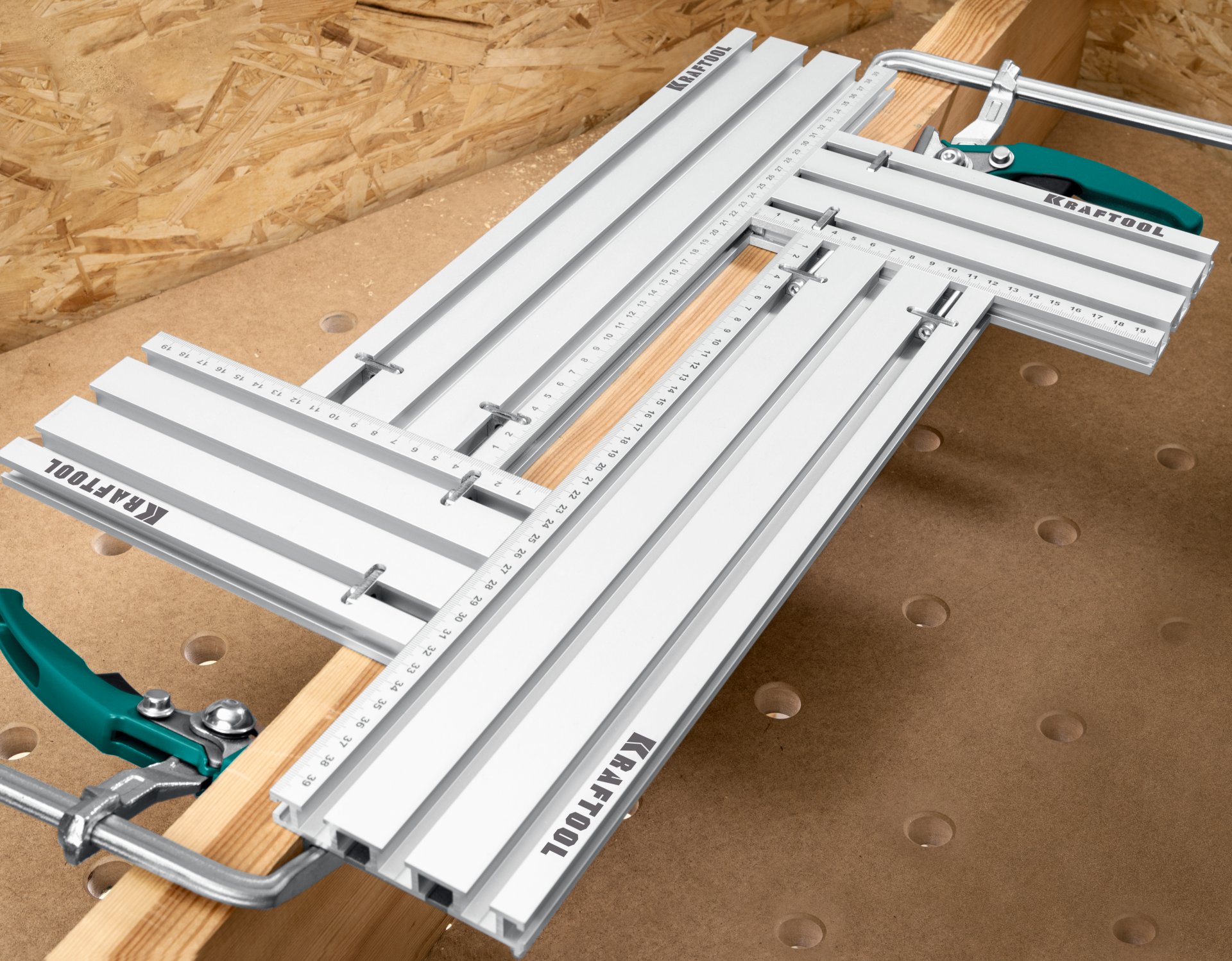 KRAFTOOL KRAFTFLEX MFS-200-400 мм, 4шт, Шаблон фрезерный в комплекте с 2 упорами (32807) — фото 3