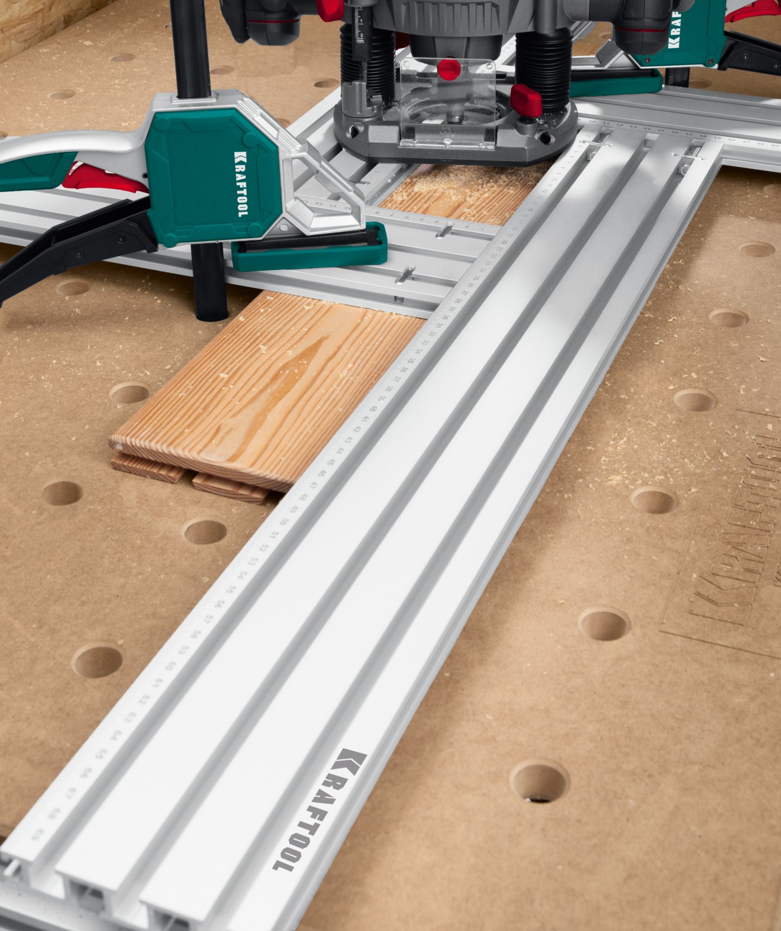 KRAFTOOL KRAFTFLEX MFS-400-700 мм, 4шт, Шаблон фрезерный в комплекте с 2 упорами (32808) — фото 2