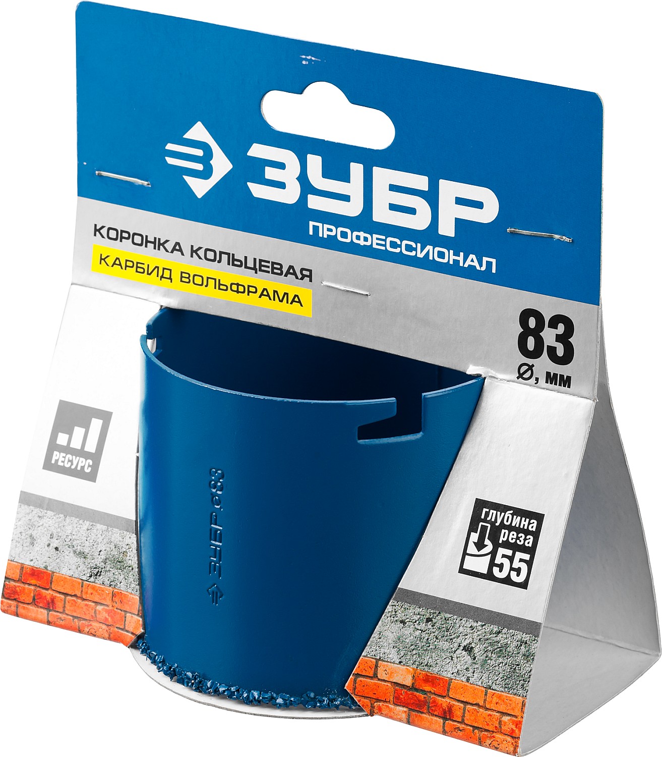 ЗУБР 83 мм, L 55 мм, карбид вольфрама, коронка кольцевая, Профессионал (33350-83) — фото 2