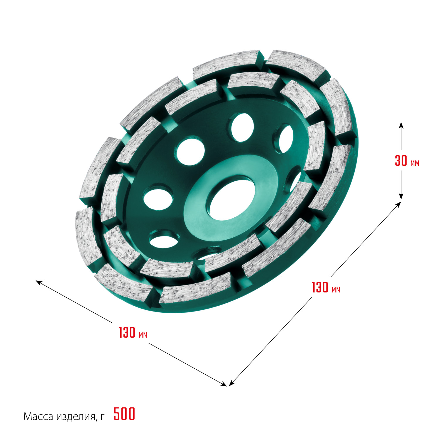 KRAFTOOL Double, d 125 мм, двухрядная алмазная шлифовальная чашка, INDUSTRIAL (33369-125) — фото 6