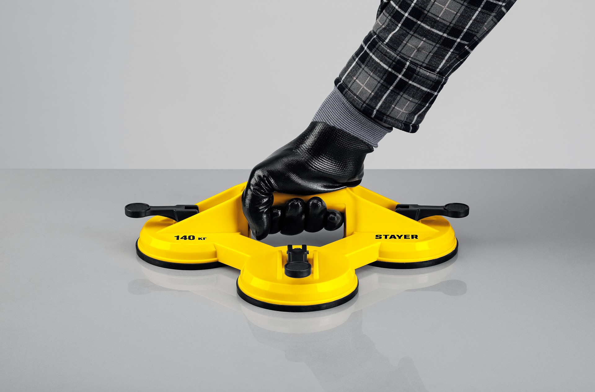 STAYER MAXLift, 140 кг, пластмассовый, тройной, стеклодомкрат на присоске (33718-3) — фото 4