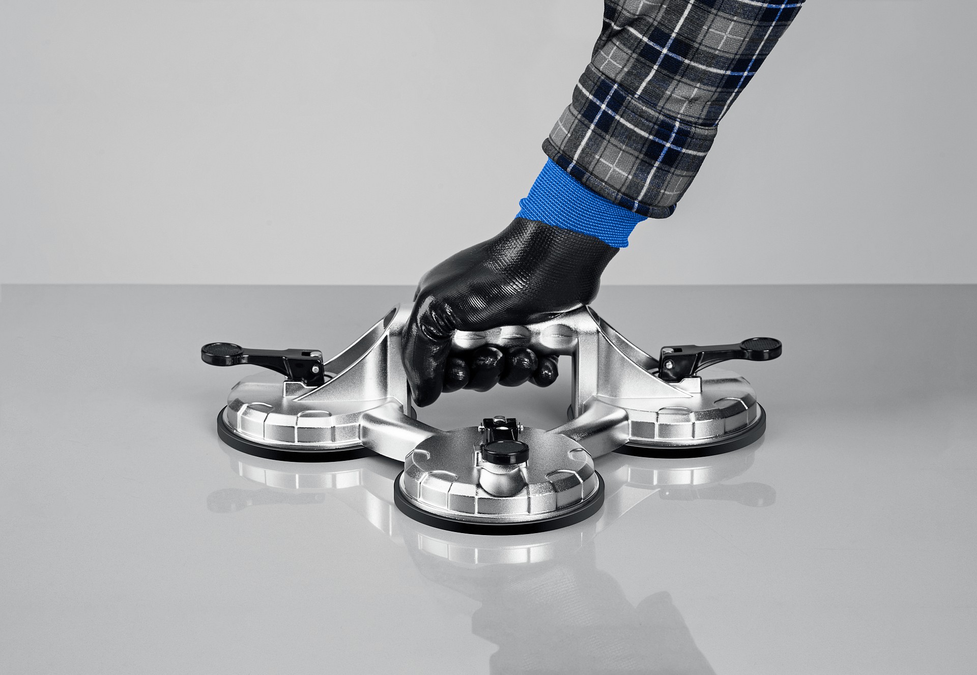 ЗУБР 140 кг, алюминиевый, тройной, стеклодомкрат на присоске, Профессионал (33723-3) — фото 5