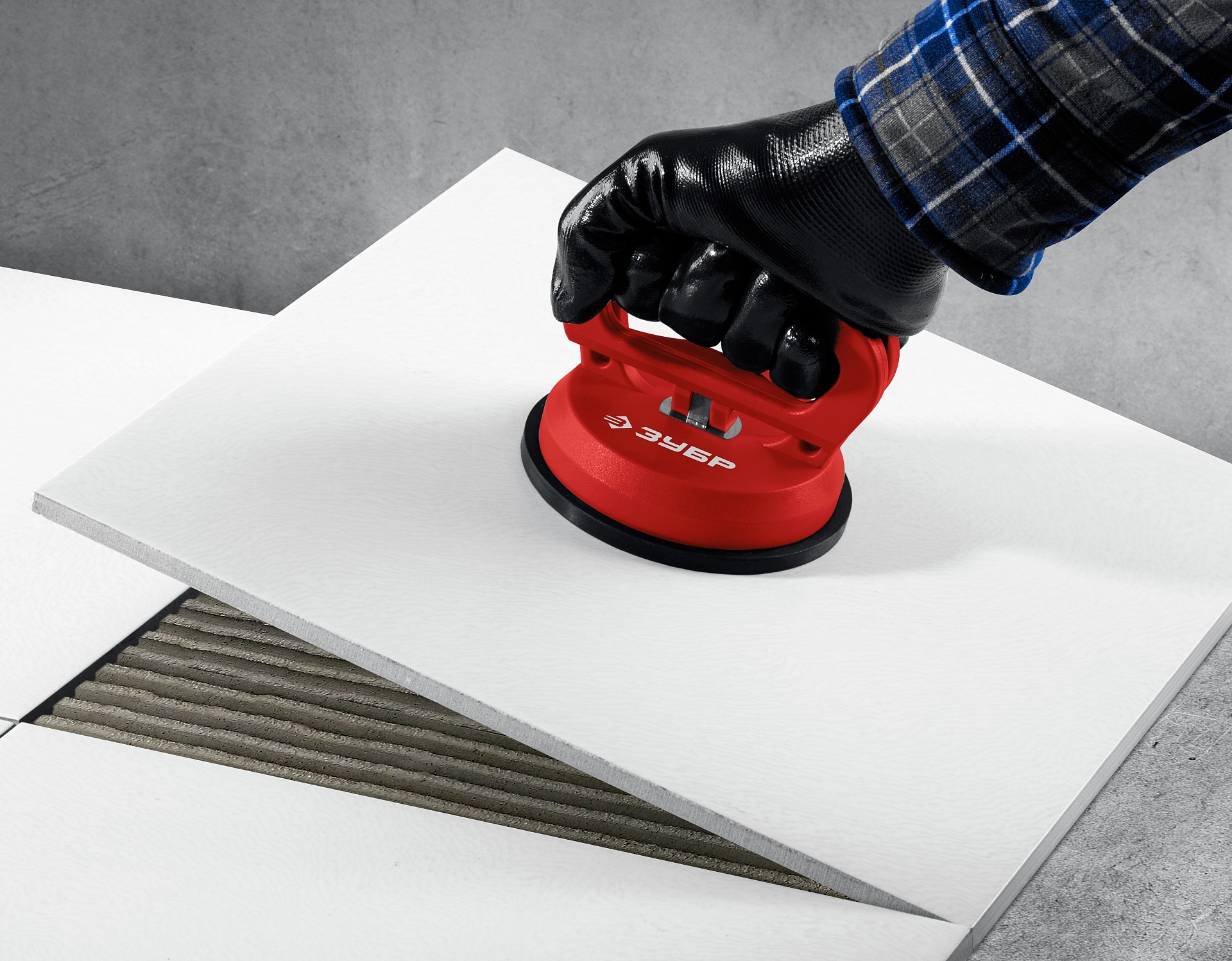 ЗУБР 40 кг, пластмассовый, одинарный, стеклодомкрат на присоске (33724-1) — фото 4