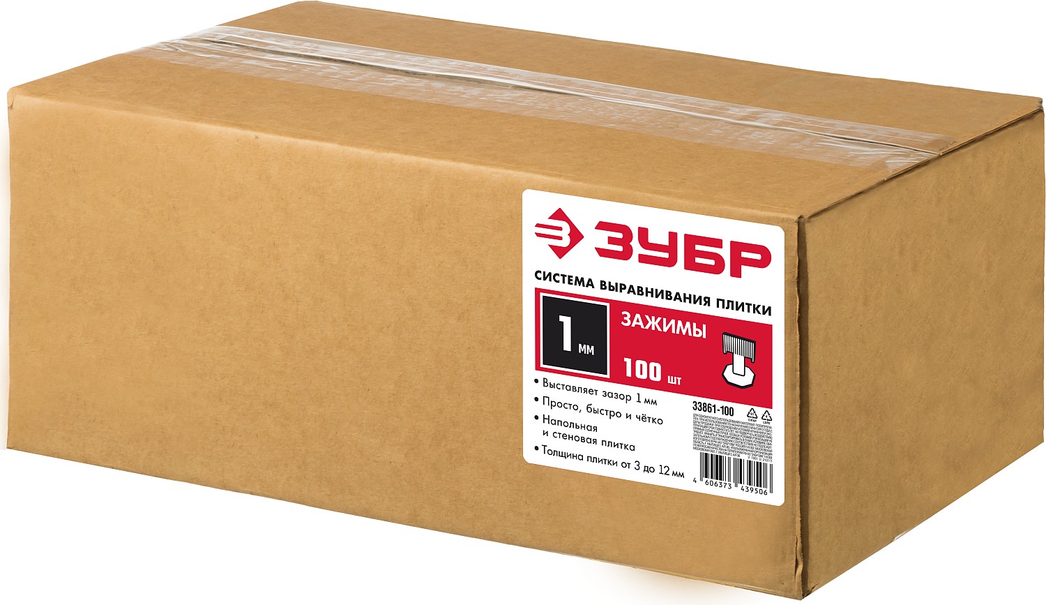 ЗУБР СВП, 1,0 мм, зажим, 500 шт, система выравнивания плитки (33861-500) — фото 3