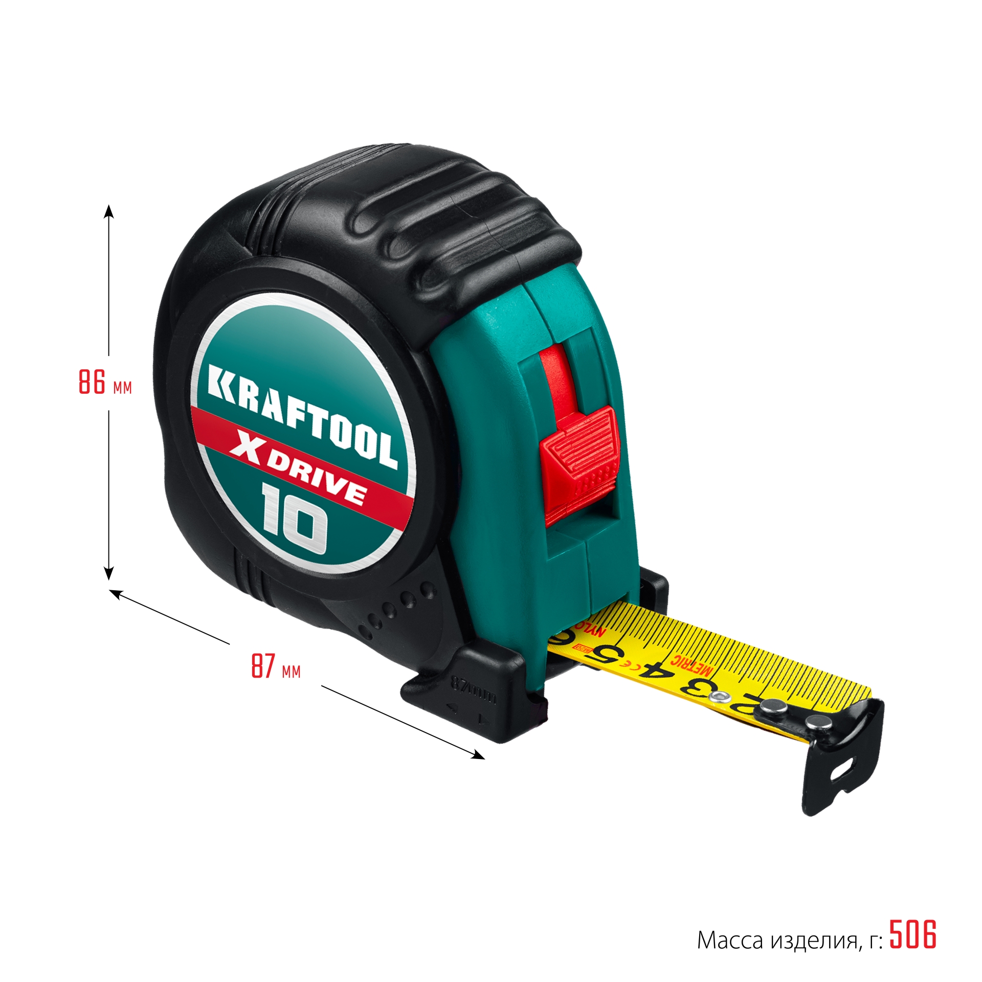 KRAFTOOL X-Drive, 10 м х 25 мм, рулетка (34122-10) — фото 13