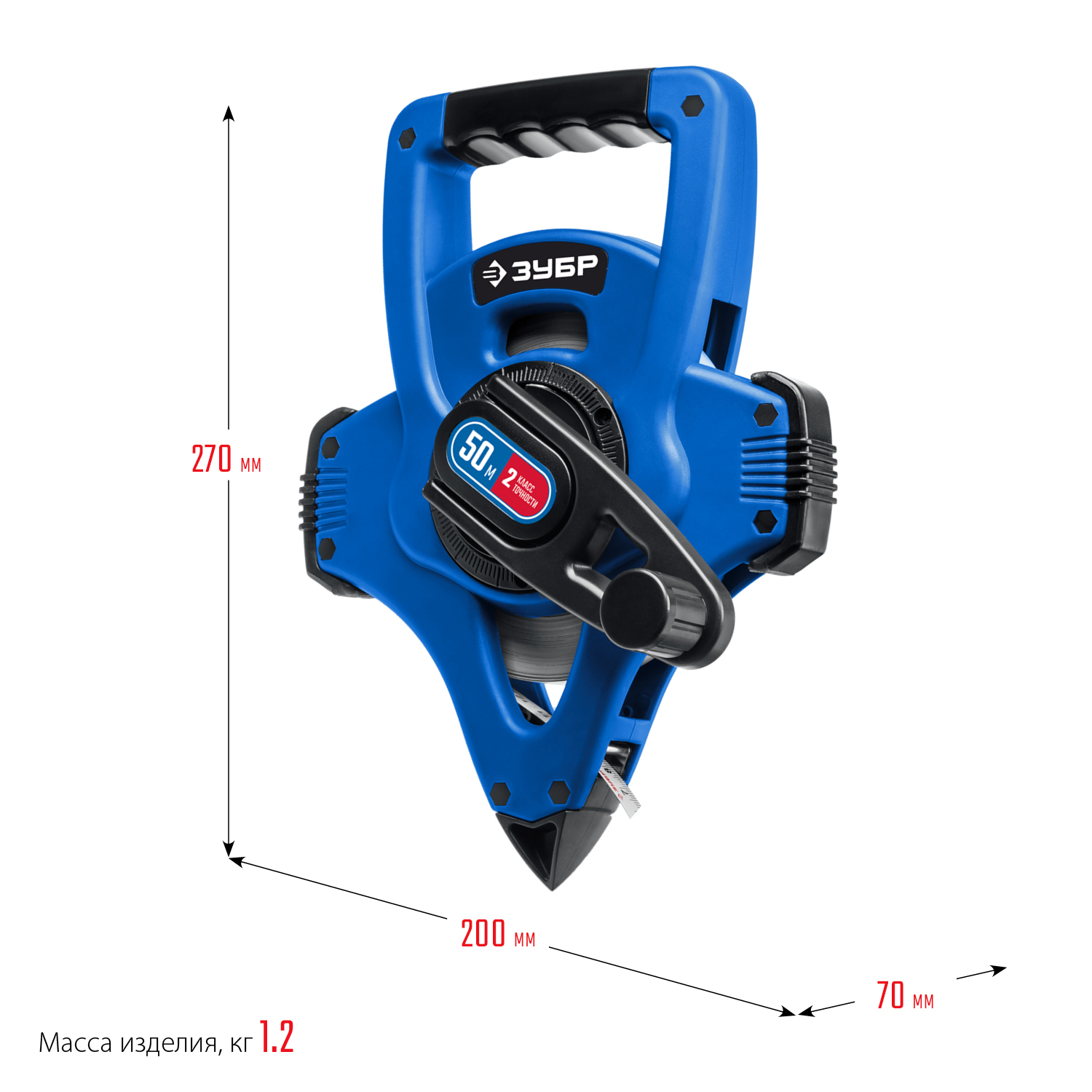 ЗУБР 50 м, геодезическая стальная мерная лента, Профессионал (34170-50) — фото 12