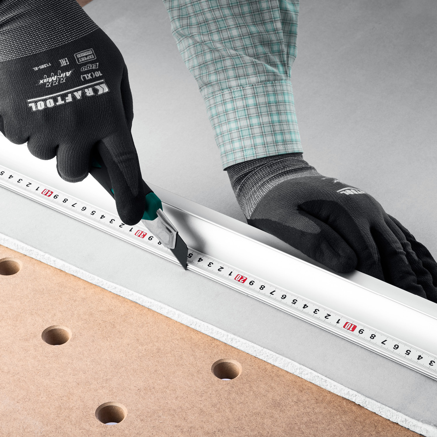 KRAFTOOL KRAFT-LINE, 2.0 м, усиленная алюминиевая линейка со стальной направляющей (34275-200) — фото 8