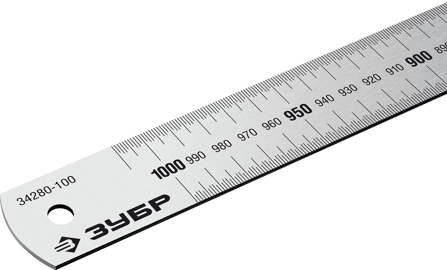 ЗУБР Про-100, длина 1.0 м, усиленная нержавеющая линейка, Профессионал (34280-100) — фото 4