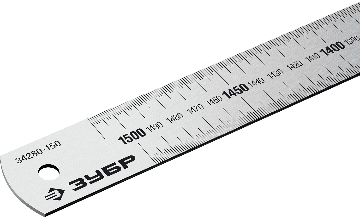 ЗУБР Про-150, длина 1.5 м, усиленная нержавеющая линейка, Профессионал (34280-150) — фото 4