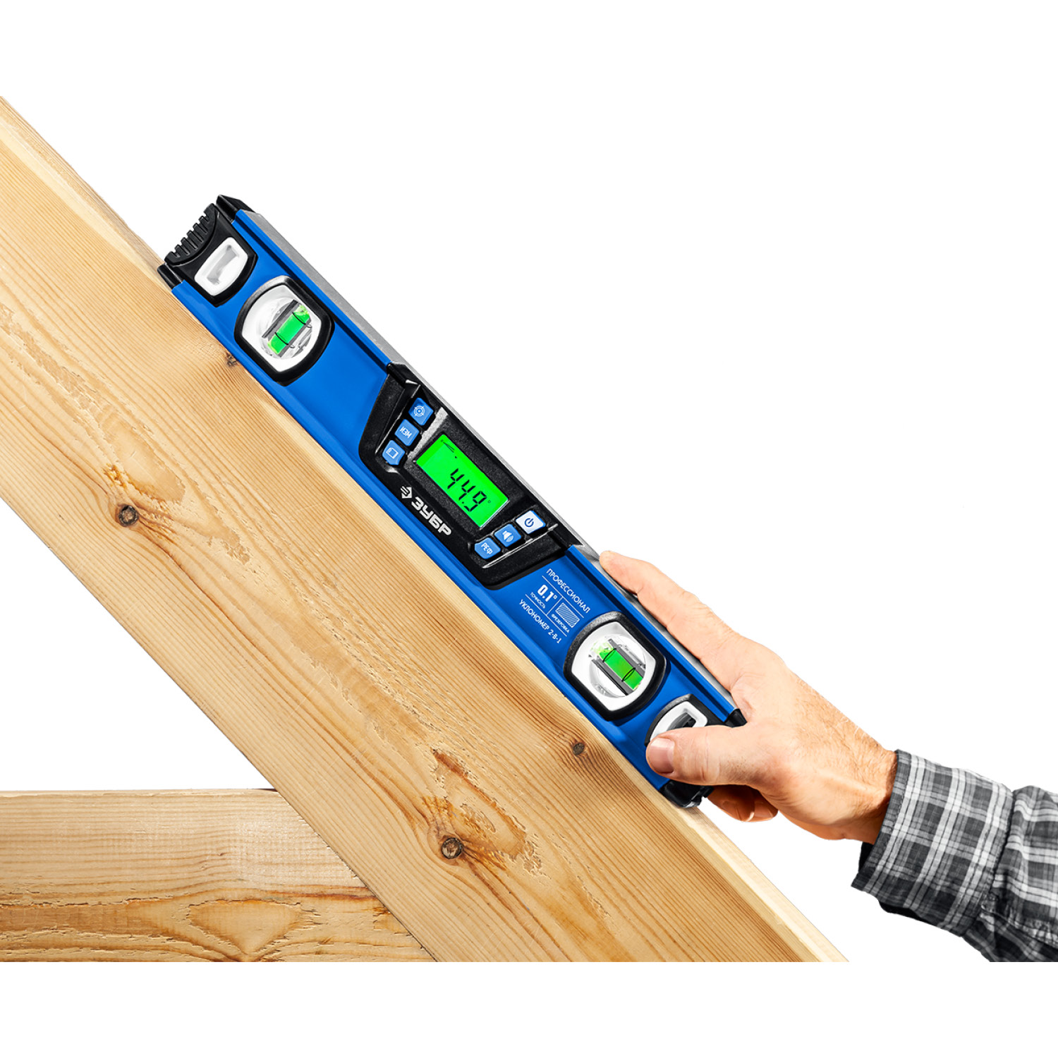 ЗУБР 400 мм, 0-90°, ±0,2°, уровень-уклономер, Профессионал (34286) — фото 8