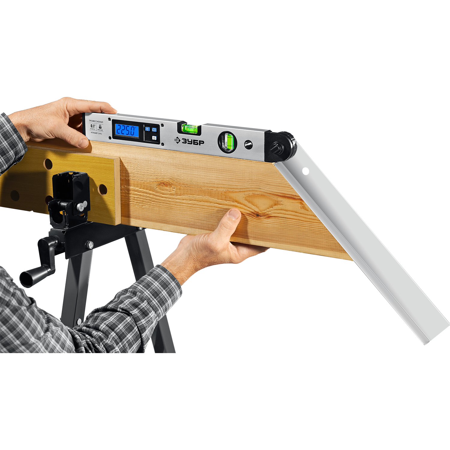 ЗУБР 400 мм, 0 - 230°, ±0,5°, угломер электронный, Профессионал (34288) — фото 8