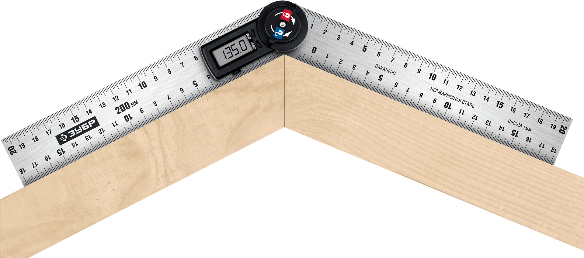 ЗУБР 200 мм, электронный транспортир-угломер, Профессионал (34294) — фото 4