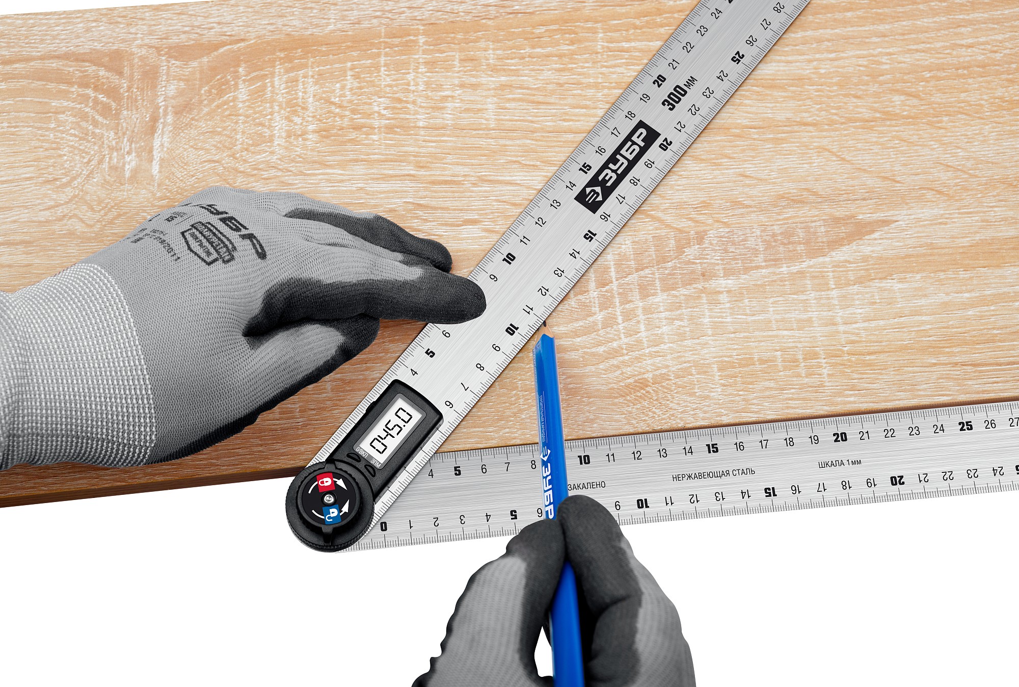 ЗУБР 300 мм, электронный транспортир-угломер, Профессионал (34296) — фото 5