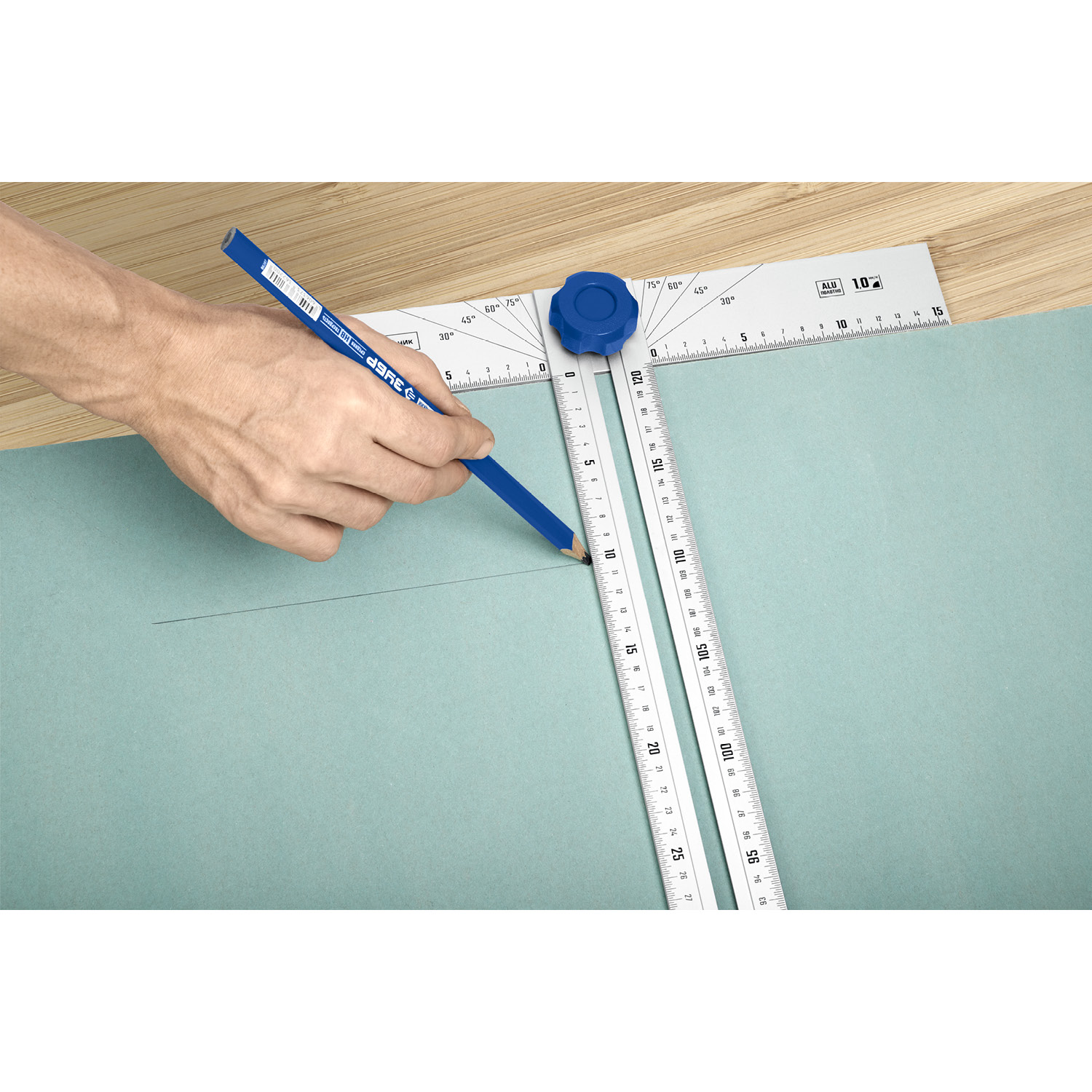 ЗУБР Т-угольник алюминиевый с подвижной направляющей, Профессионал (34389) — фото 5