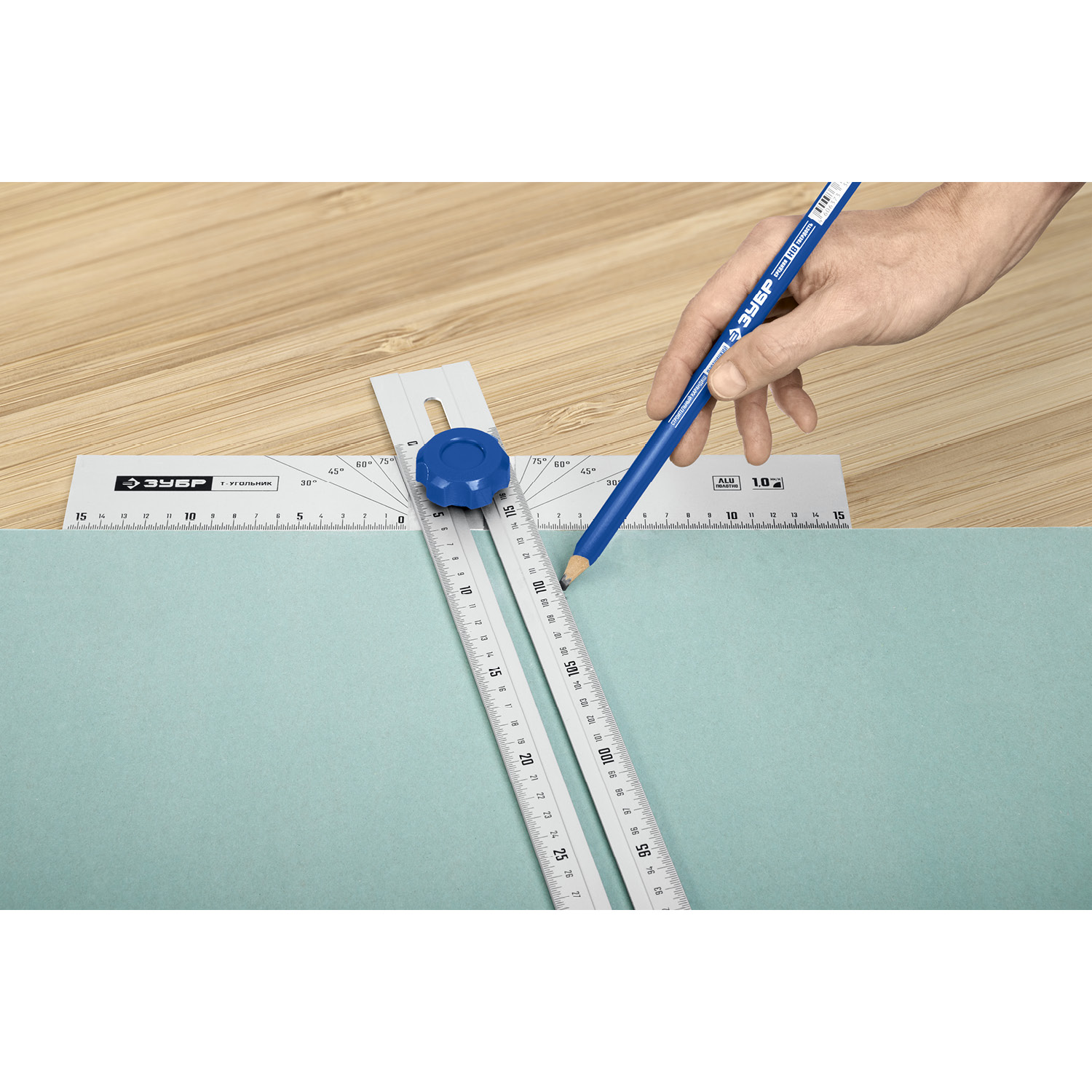 ЗУБР Т-угольник алюминиевый с подвижной направляющей, Профессионал (34389) — фото 6