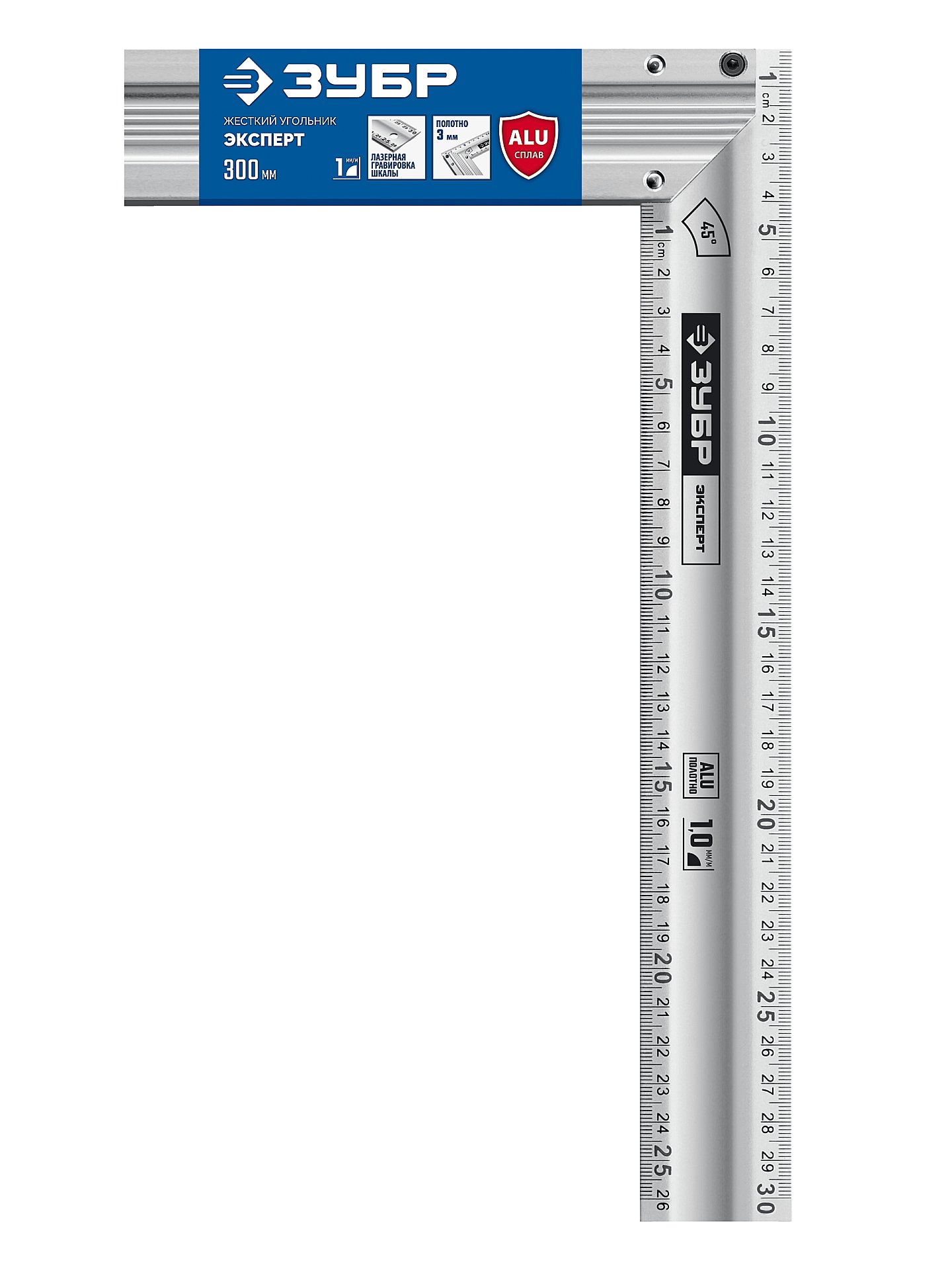 ЗУБР ЭКСПЕРТ 300 мм, жесткий столярный угольник, Профессионал (34392-30) — фото 6