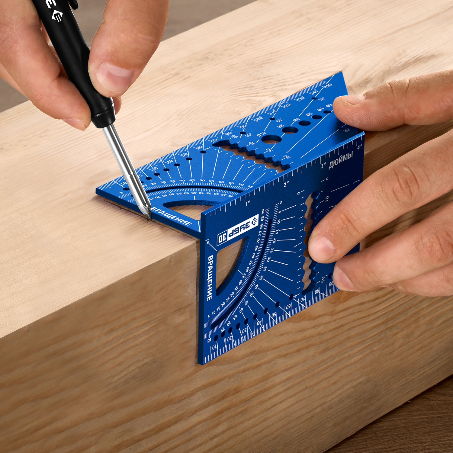 ЗУБР 3D, 7-в-1, угольник многофункциональный, Профессионал (34399) — фото 6