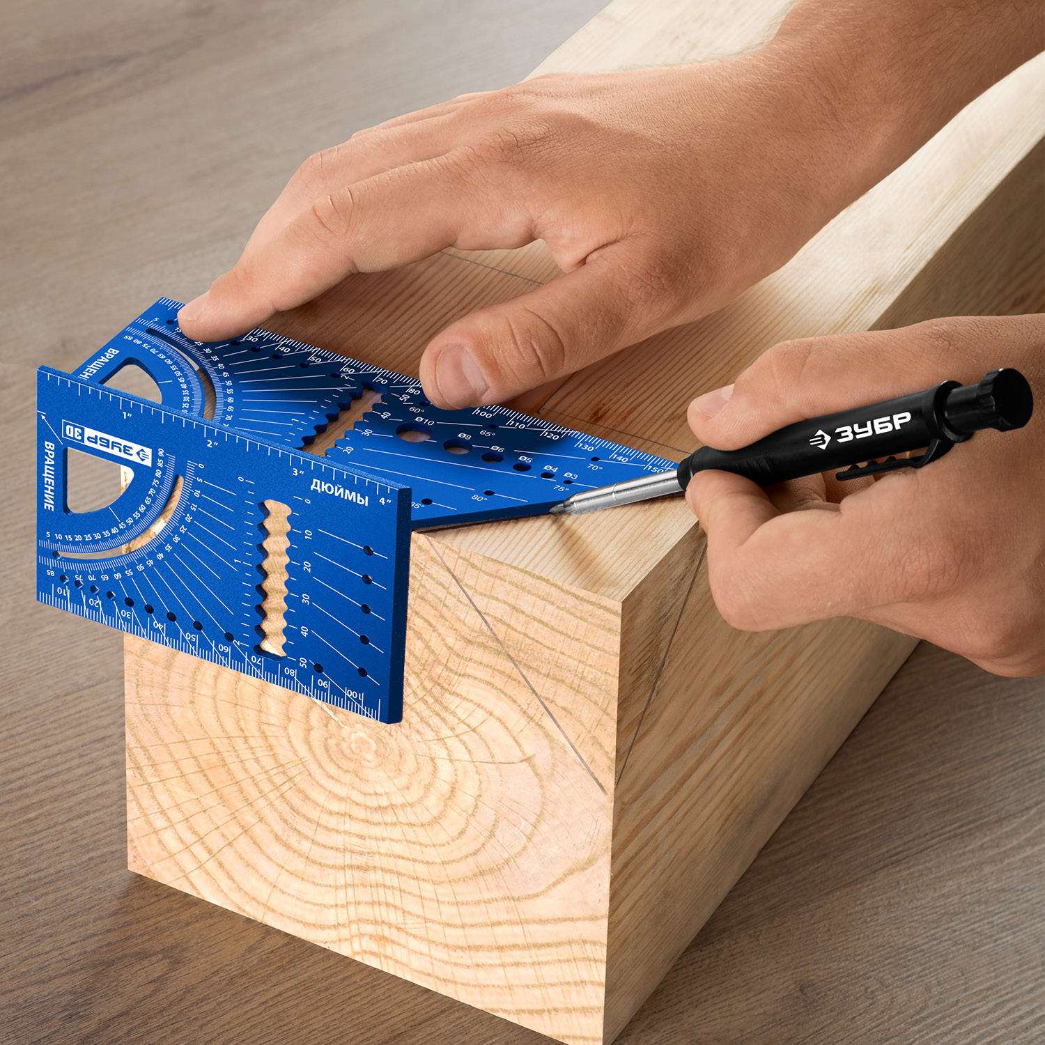 ЗУБР 3D, 7-в-1, угольник многофункциональный, Профессионал (34399) — фото 7