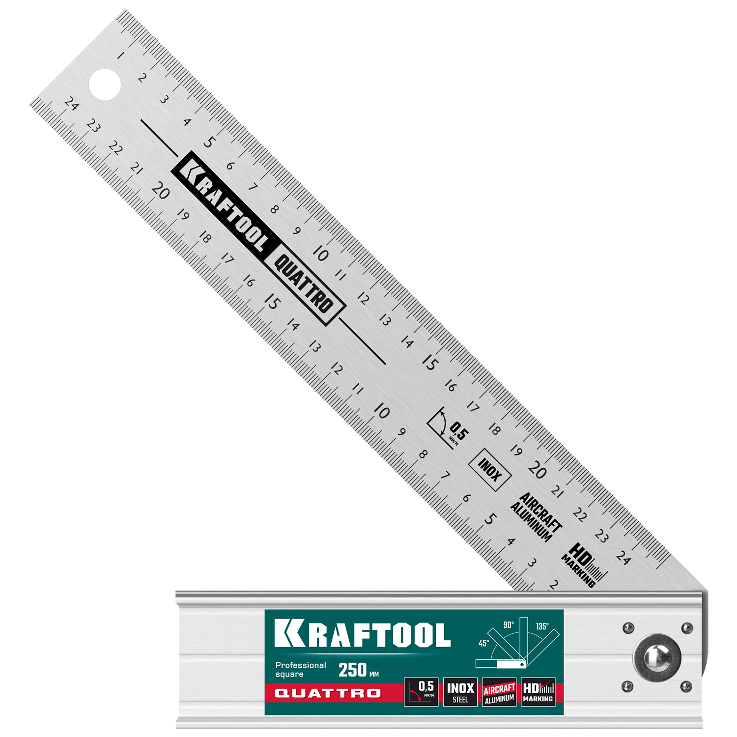 KRAFTOOL QUATTRO, 250 мм, 4 положения, складной столярный угольник (3444) — фото 8