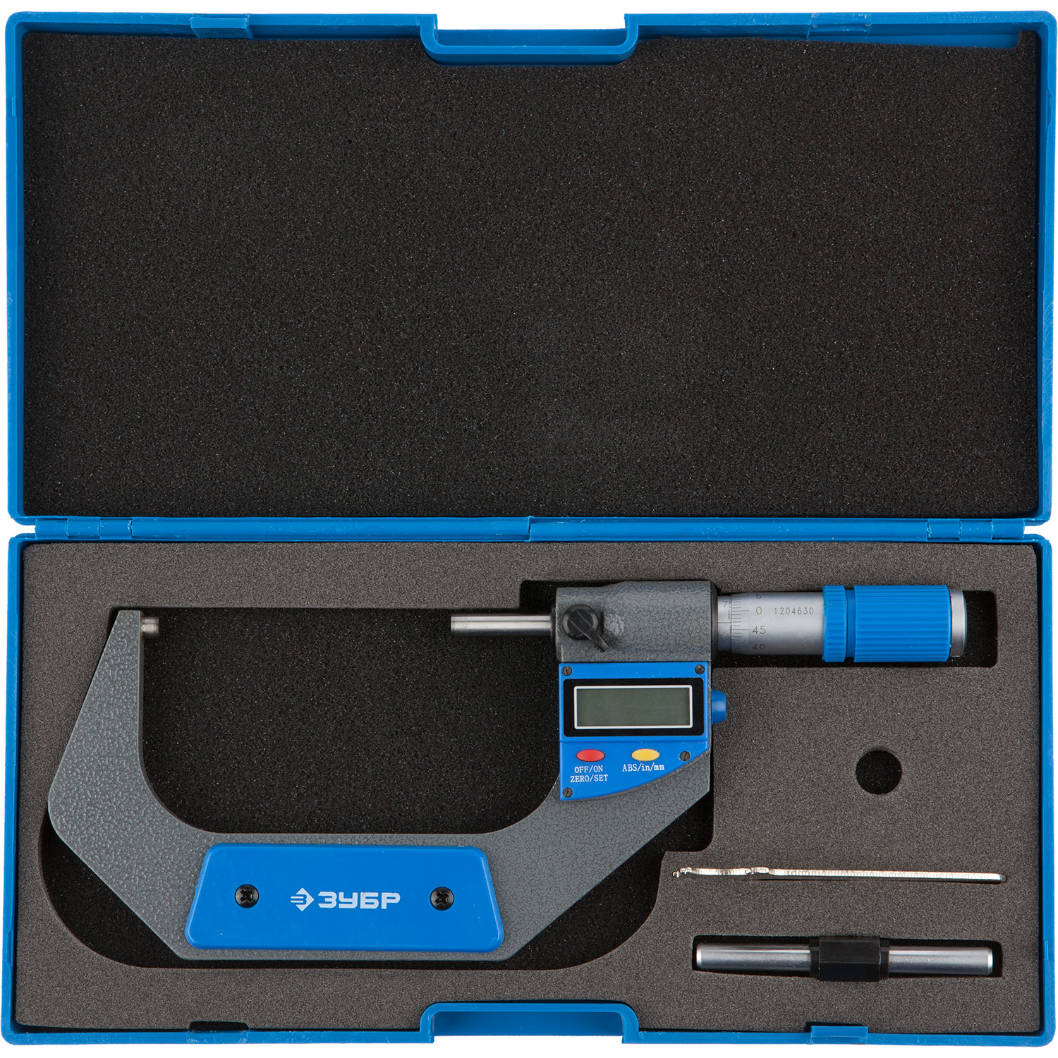 ЗУБР МКЦ 100, 75 - 100 мм, гладкий цифровой микрометр (34482-100) — фото 4