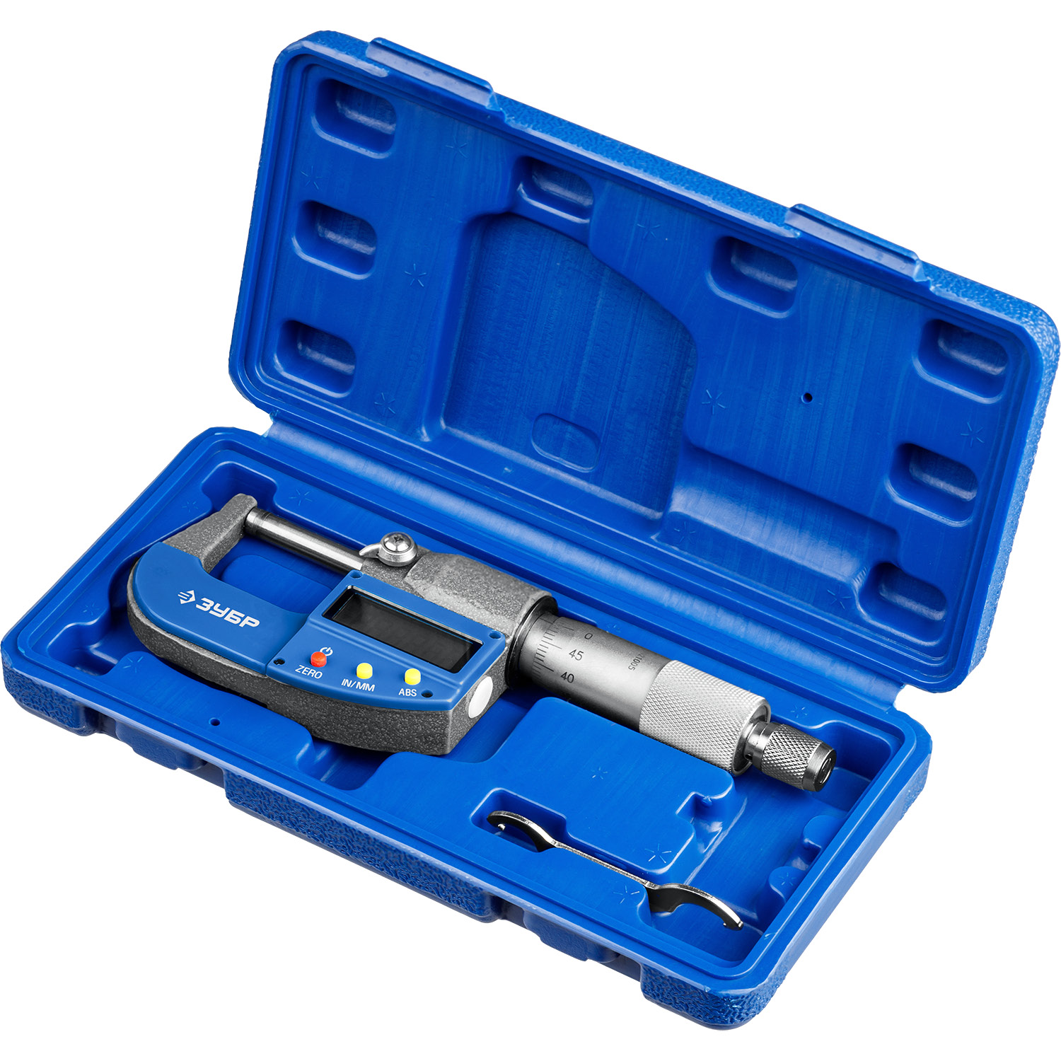 ЗУБР МКЦ 25, 0 - 25 мм, гладкий цифровой микрометр, Профессионал (34482-25) — фото 7