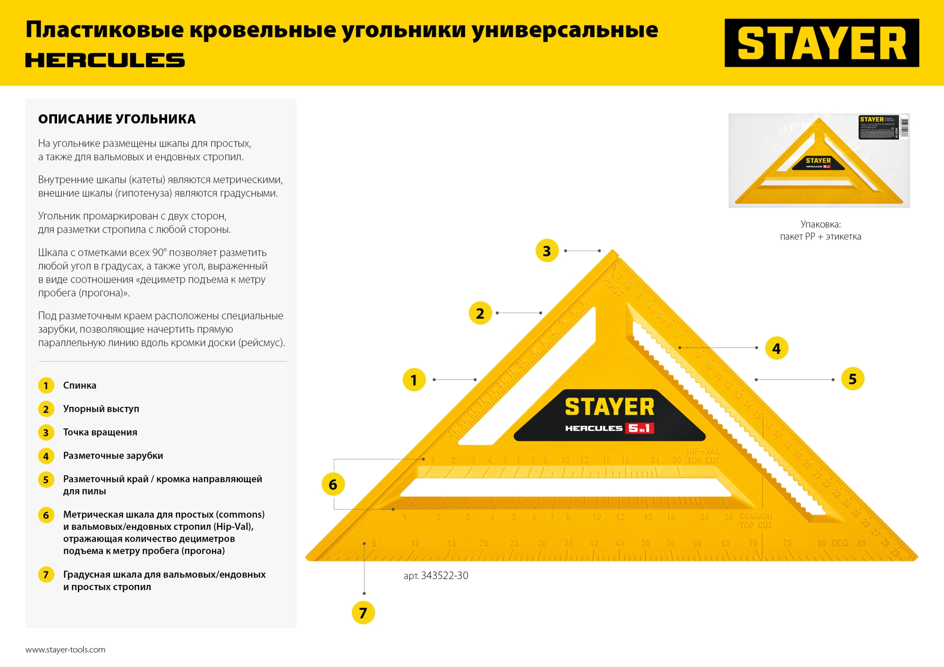 STAYER 170 мм, 5-в-1, универсальный кровельный пластиковый угольник (34522-17) — фото 13