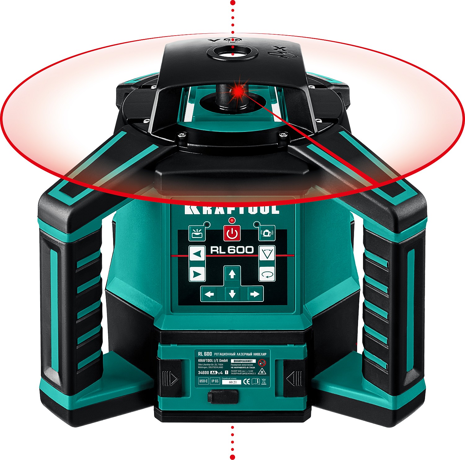 KRAFTOOL RL600, 600 м, ротационный лазерный нивелир (34600) — фото 3