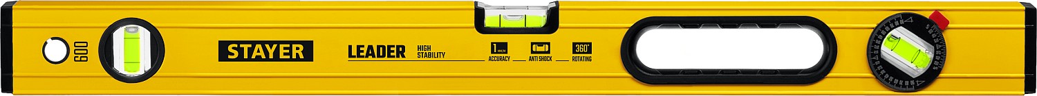 STAYER LEADER, 600 мм, усиленный профиль, уровень с поворотным глазком (3466-060) — фото 8