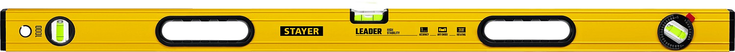 STAYER LEADER, 1000 мм, усиленный профиль, уровень с поворотным глазком (3466-100) — фото 8