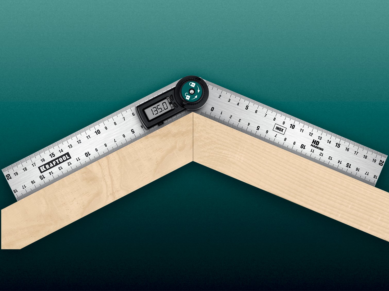 KRAFTOOL DPM-20 200 мм, Электронный транспортир-угломер (34682) — фото 4