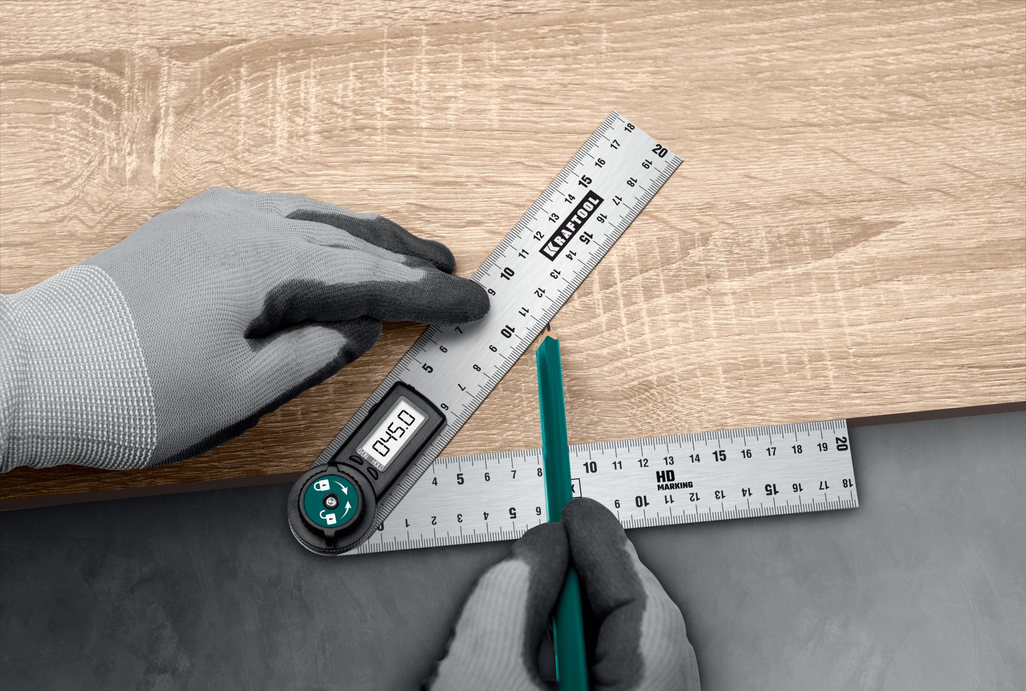 KRAFTOOL DPM-20 200 мм, Электронный транспортир-угломер (34682) — фото 5