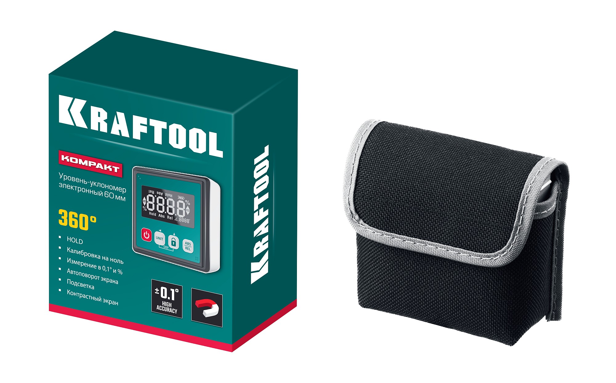 KRAFTOOL KOMPAKT, 4 х 90 С, точность 0.1, уровень-уклономер электронный (34687) — фото 10
