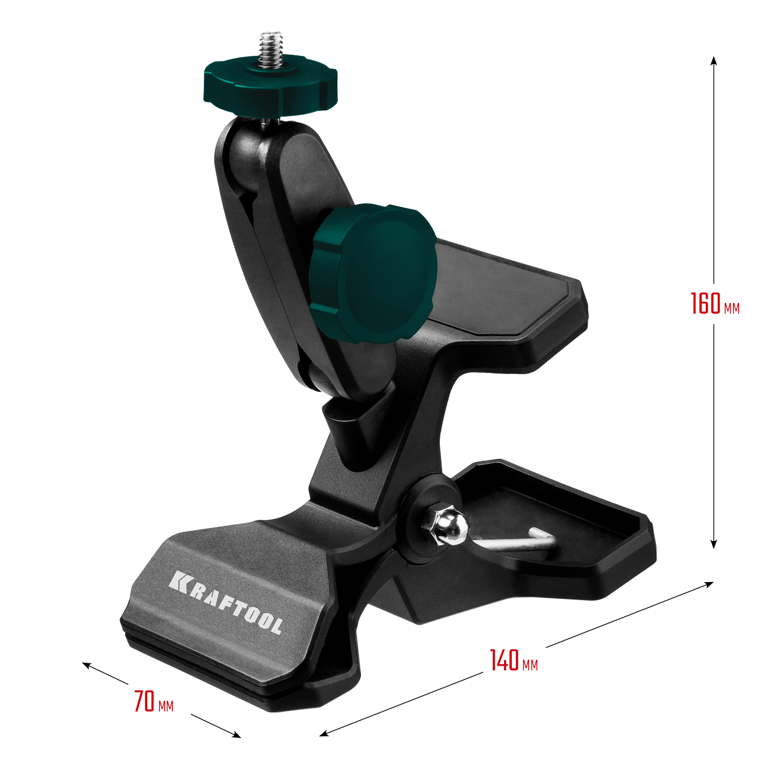 KRAFTOOL ММ2, универсальный шарнирный держатель-клипса (34704) — фото 4