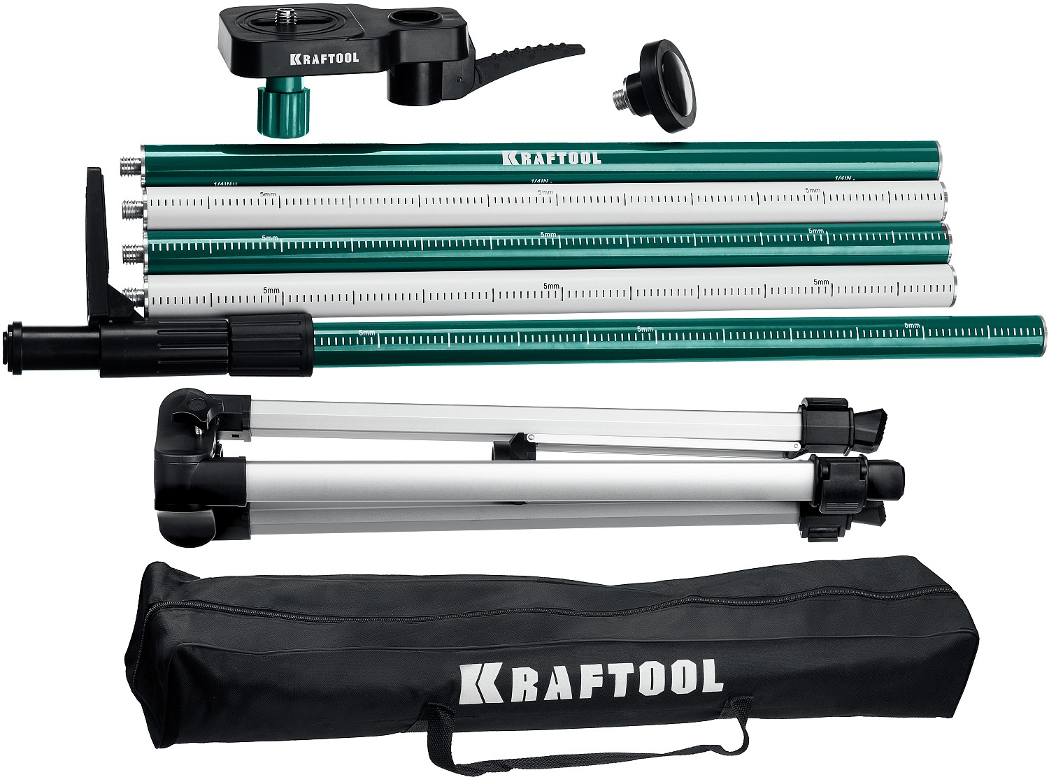 KRAFTOOL SP 36, элевационная распорная наборная штанга-штатив с треногой (34723) — фото 4