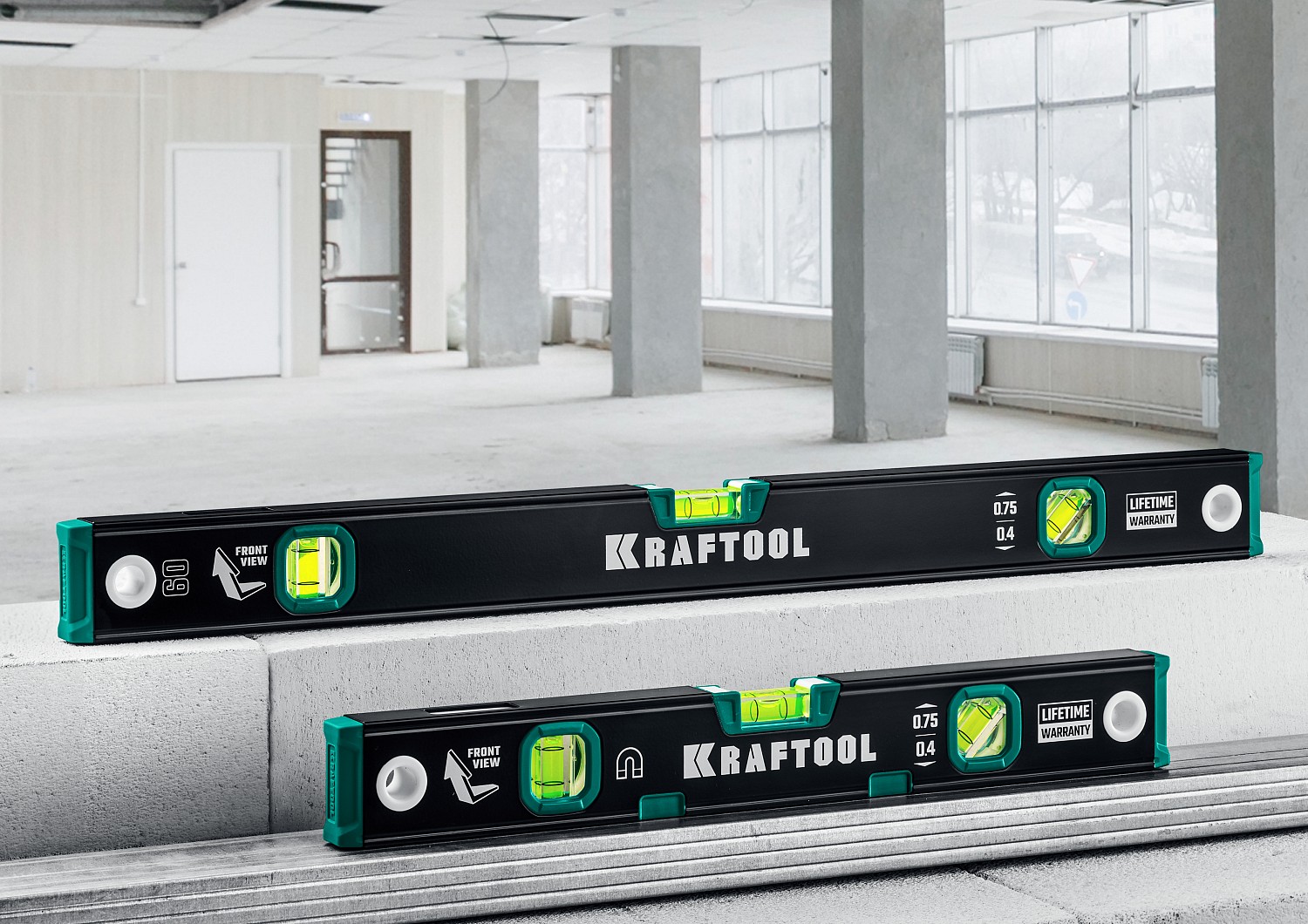 KRAFTOOL 1500 мм, усиленный профиль, с зеркальным глазком, магнитный уровень (34785-150) — фото 8