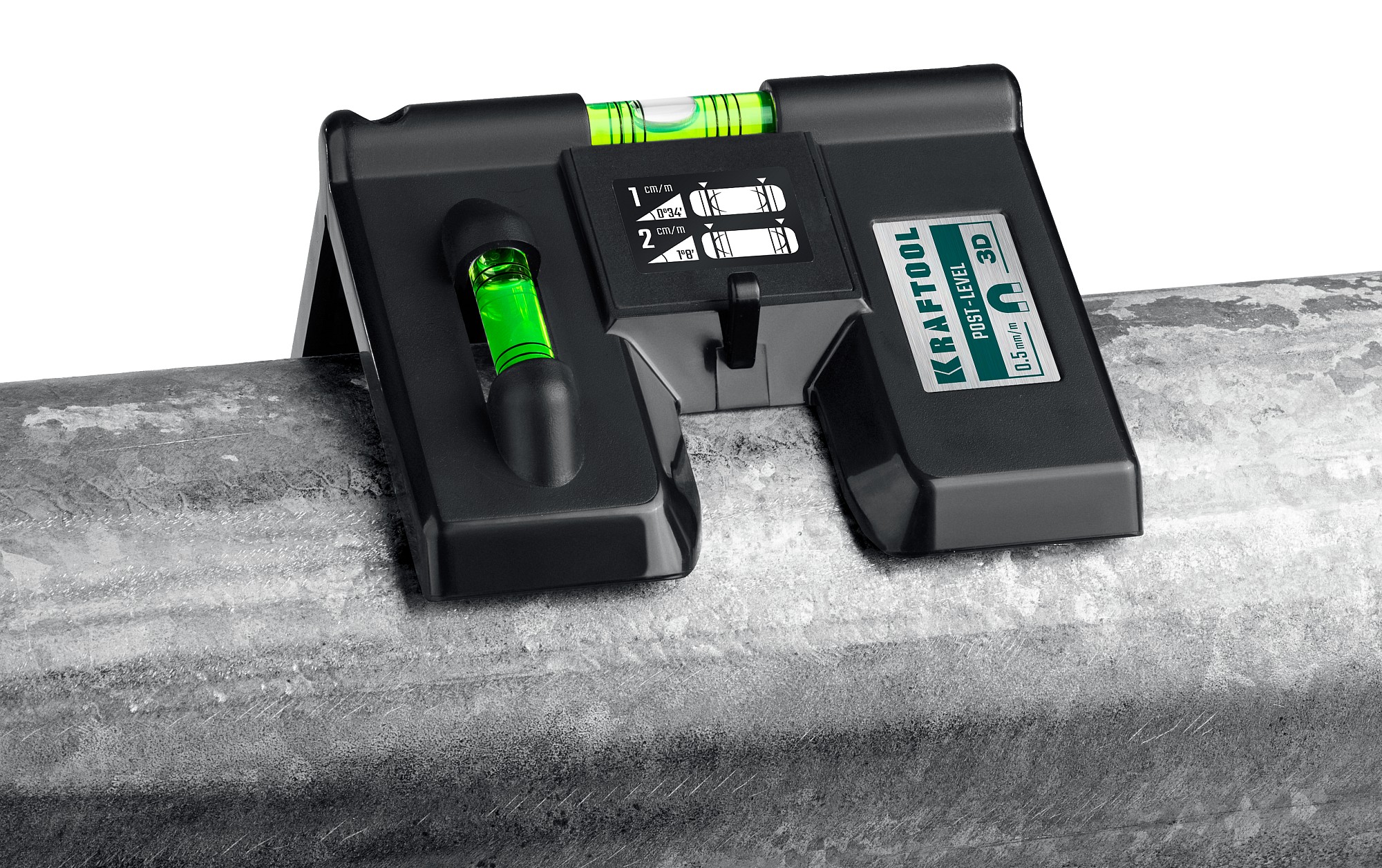 KRAFTOOL POST-LEVEL, 3 глазка, магнитный угловой уровень (34788) — фото 3