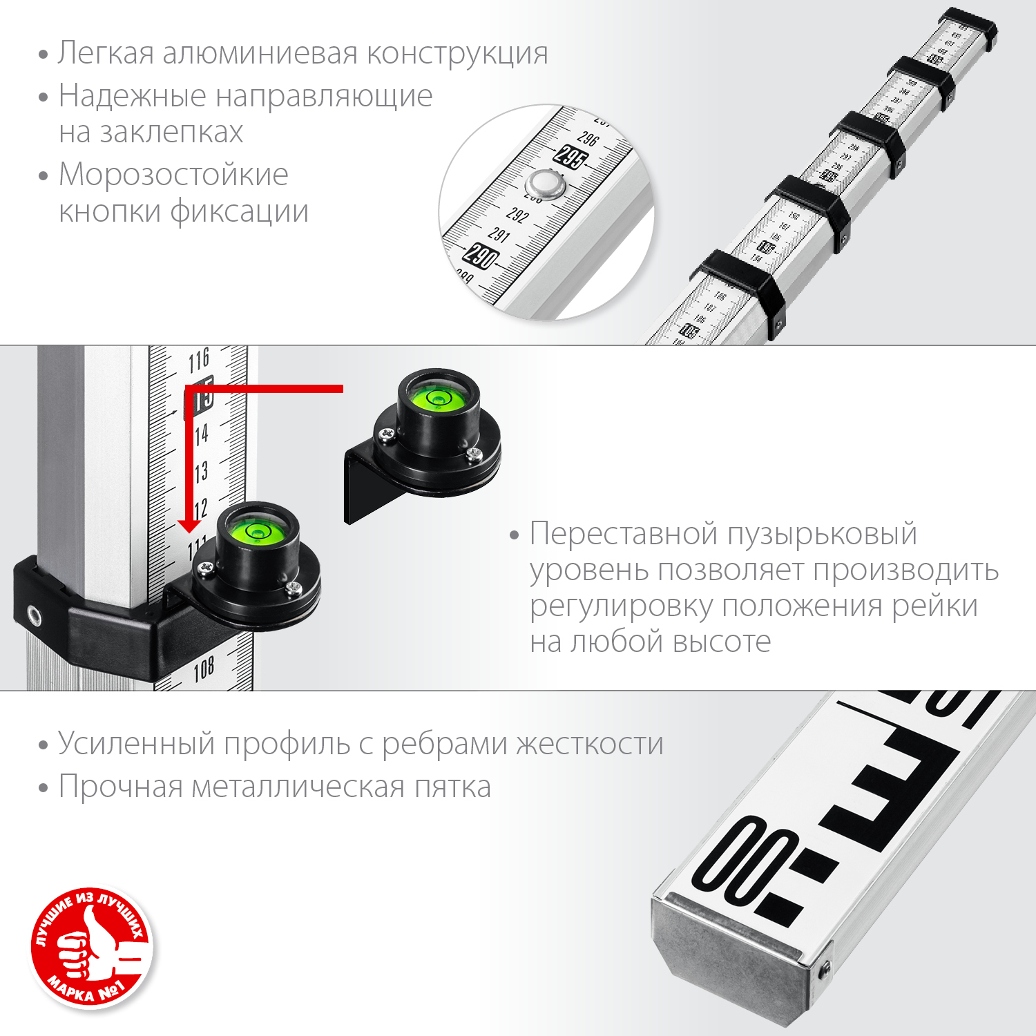 ЗУБР РГ 5, геодезическая рейка (34948-5) — фото 4