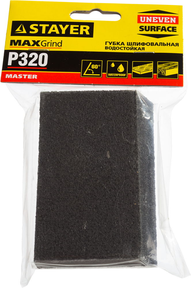 STAYER P320, 100 x 68 x 42 x 26 мм, водостойкая, четырехсторонняя угловая шлифовальная губка (3561-320) — фото 2