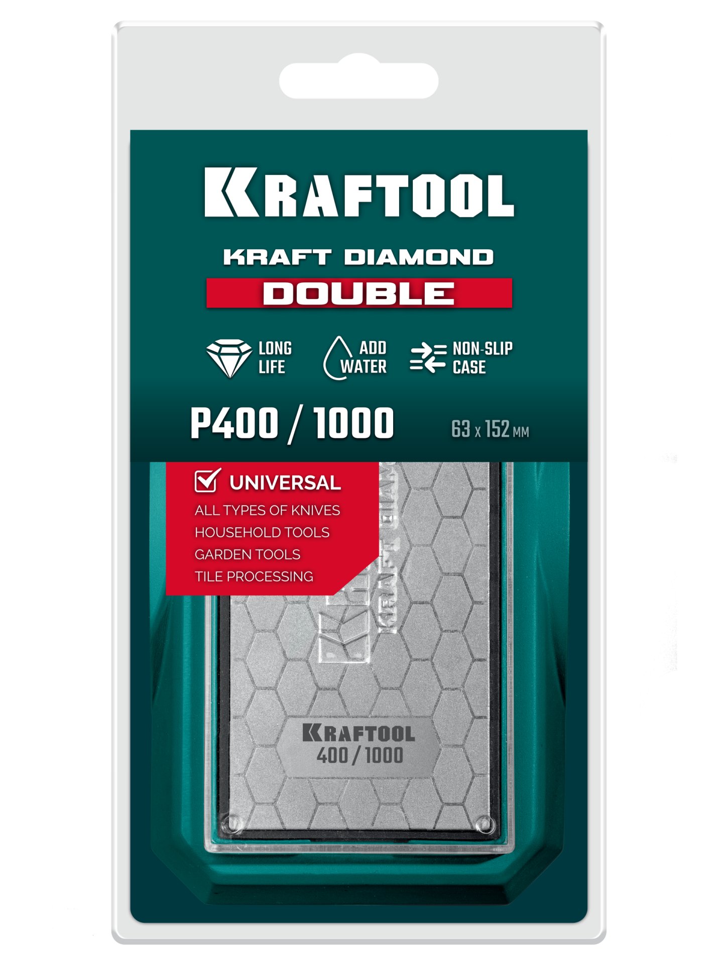 KRAFTOOL DIAMOND DOUBLE Р400/1000, пластина алмазная заточная двухсторонняя (35711-400-1000) — фото 8