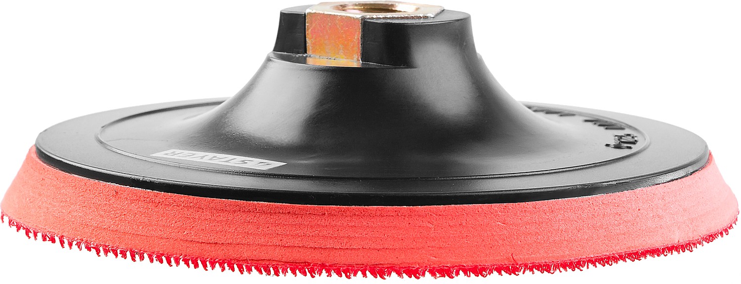 STAYER М14, d 125 мм, пластиковая, мягкая опорная тарелка на липучке для УШМ (35744-125) — фото 2