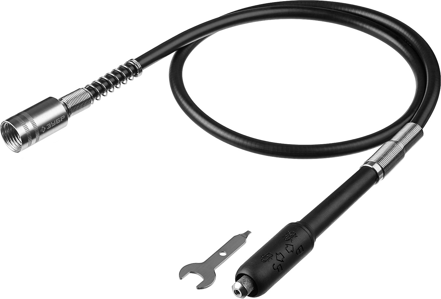 ЗУБР длина - 1 м, цанга 1.6 - 3.2 мм, гибкий вал с цанговым патроном (35944) — фото 2